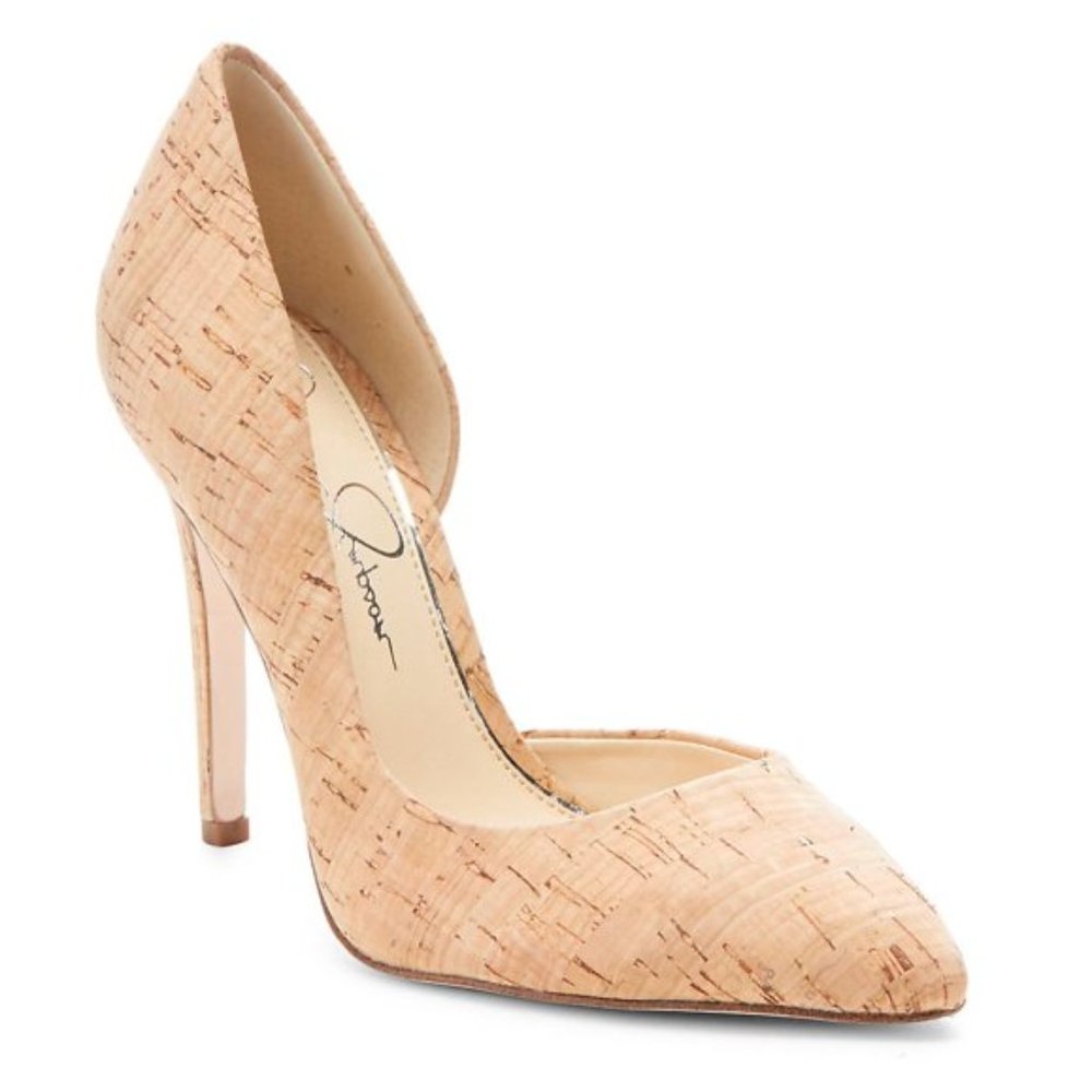 Jessica Simpson “Pheona” Pointed-toe d’Orsay Cork Heel 7.5